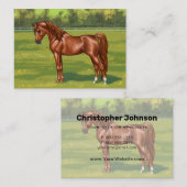 Kastanien Ägyptisches Arabianisches Pferd in Frühl Visitenkarte (Vorne/Hinten)