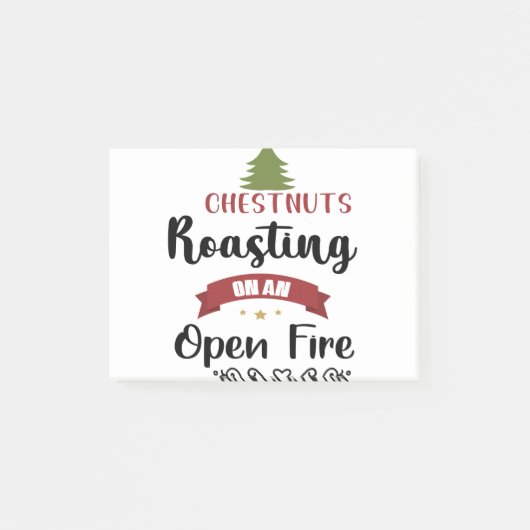 Kastanien, am offenen Feuer geröstet Post-it Klebezettel (Vorderseite)