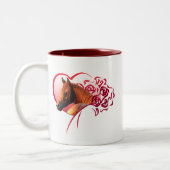 Kastanien-Araber-Rosen Zweifarbige Tasse (Links)