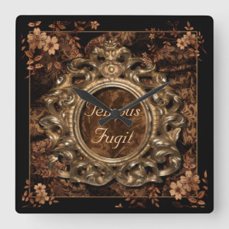 Kastanien-Brokat- u. TEMPUS-Fugit Skript Wanduhr