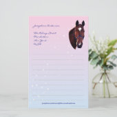 Kastanien-Pferd mit weißem Stern-Schreibpapier Briefpapier (Stehend Vorderseite)