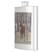 Kastanien-Pferdeflasche Flachmann (Links)