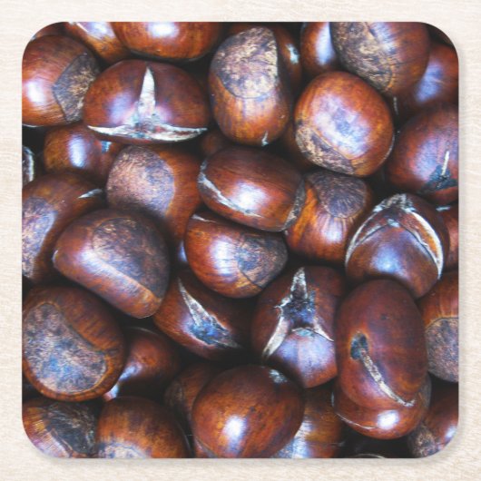 Kastanien Rechteckiger Pappuntersetzer (Vorderseite)
