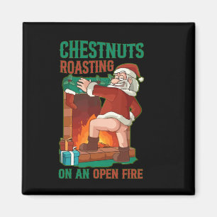 Kastanien Roasteln auf offenem Feuer Feuer Funny R Magnet