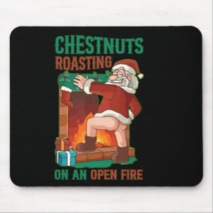 Kastanien Roasteln auf offenem Feuer Feuer Funny R Mousepad
