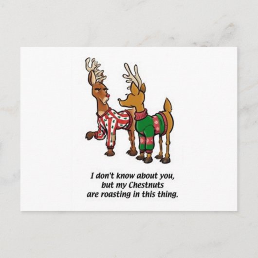 Kastanien Rösten Postkarte (Vorderseite)