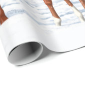 Kastanien-Sorrel-Schlachtross im Schnee Geschenkpapier (Rolleneckpunkt)