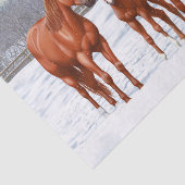 Kastanien-Sorrel-Schlachtross im Schnee Seidenpapier (Ausschnitt)