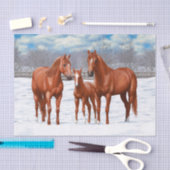 Kastanien-Sorrel-Schlachtross im Schnee Seidenpapier (Handwerk)