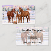 Kastanien-Sorrel-Schlachtross im Schnee Visitenkarte (Vorne/Hinten)