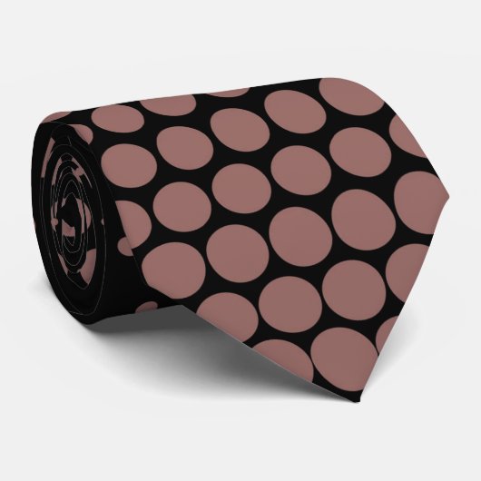 Kastanien Techno Dots Modern Black Krawatte (Gerollt)