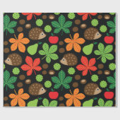 Kastanien u. Igels-nahtloses Muster Geschenkpapier (Flach)