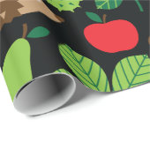 Kastanien u. Igels-nahtloses Muster Geschenkpapier (Rolleneckpunkt)