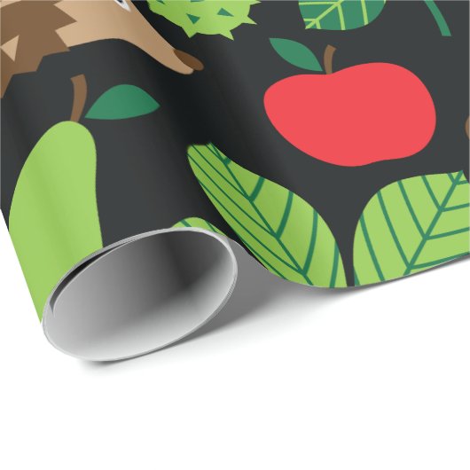 Kastanien u. Igels-nahtloses Muster Geschenkpapier (Rolleneckpunkt)