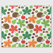 Kastanien u. Igels-nahtloses Muster Geschenkpapier (Flach)