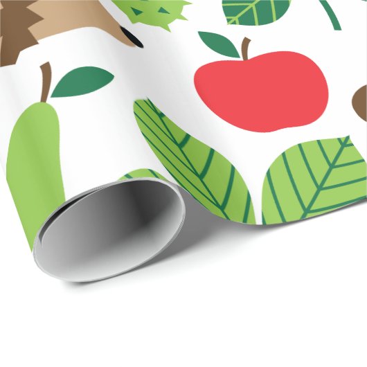 Kastanien u. Igels-nahtloses Muster Geschenkpapier (Rolleneckpunkt)