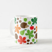 Kastanien u. Igels-nahtloses Muster Kaffeetasse (Vorderseite Links)