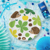 Kastanien und Igel Nahtlose Muster Pappteller (Party)