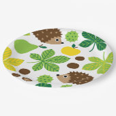 Kastanien und Igel Nahtlose Muster Pappteller (Schrägansicht)