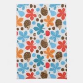 Kastanien und Igel Nahtloses Muster Küchentuch (Vertikal)