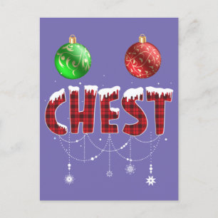Kastanien Weihnachten Rot Kariert Passendes Paar C Postkarte