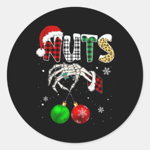 Kastanien Weihnachts-Brust Nuts Xmas Couple Matchi Runder Aufkleber