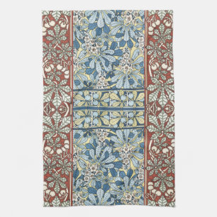 Kastanienbaum,Blätter,Botanischer Jugendstil Geschirrtuch