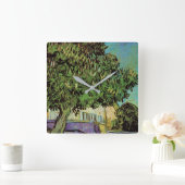 Kastanienbaum in Blossom von Vincent van Gogh Quadratische Wanduhr (Zuhause)