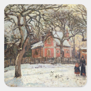 Kastanienbaume at Louveciennes, c.1871-2 Quadratischer Aufkleber