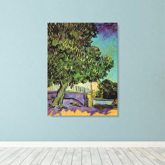 Kastanienbäume in Blossom, Vincent van Gogh. Leinwanddruck (Insitu (Holzboden))