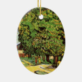 Kastanienbäume in Blossom von Vincent van Gogh Keramik Ornament (Hinten)