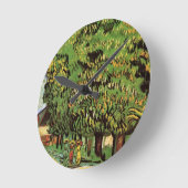 Kastanienbäume in Blossom von Vincent van Gogh Runde Wanduhr (Winkel)