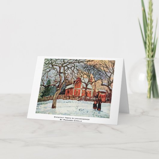 Kastanienbäume in Louveciennes durch Pissarro Karte (Vorderseite)