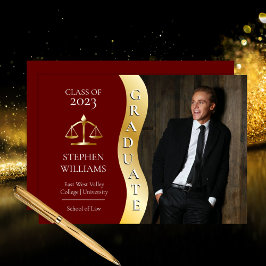 Kastanienbraun | Gold Graduate Wave Law Justice Gr Ankündigung