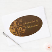 Kastanienbraun/Gold/Grün Umschlag Aufkleber oder (Umschlag)