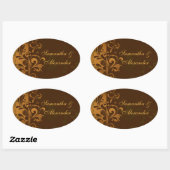 Kastanienbraun/Gold/Grün Umschlag Aufkleber oder (Blatt)