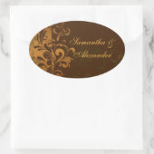 Kastanienbraun/Gold/Grün Umschlag Aufkleber oder (Tasche)