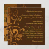 Kastanienbraun, goldgelb/grün, wirbelquadratisch H Einladung (Vorne/Hinten)