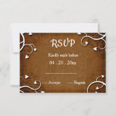 Kastanienbraun Hochzeit im Herbst RSVP CARD (Vorderseite)