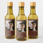 Kastanienbraun Hochzeitsstich Foto Liebe & Danke M Weinetikett (Flaschen)