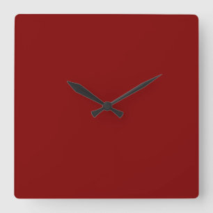 Kastanienbraun Quadratische Wanduhr