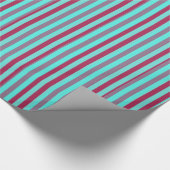 Kastanienbraun und aquamarine horizontale Streifen Geschenkpapier (Ecke)