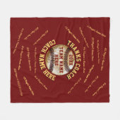 Kastanienbraun und Goldpersonalisierte Fleecedecke (Vorderseite (Horizontal))