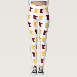 Kastanienbraun und GoldStaat von Minnesota-Muster Leggings