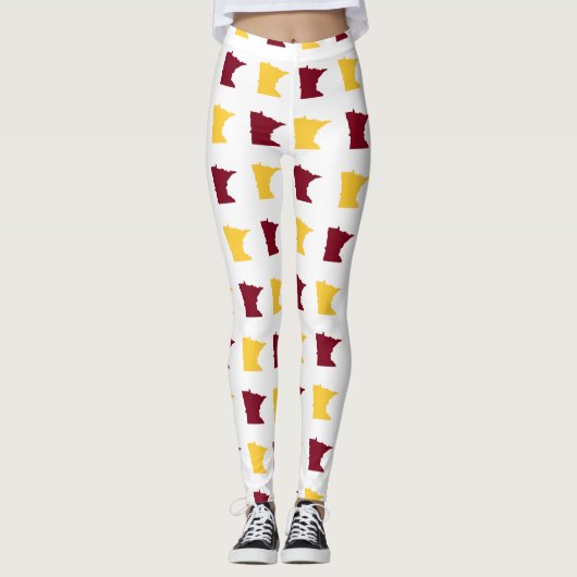 Kastanienbraun und GoldStaat von Minnesota-Muster Leggings (Vorderseite)