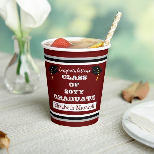 Kastanienbraun | White Gratulationen Graduate Absc Pappbecher (In Situ)