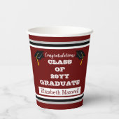 Kastanienbraun | White Gratulationen Graduate Absc Pappbecher (Rückseite)