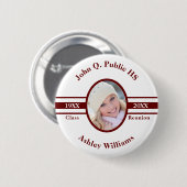 Kastanienbraun | White School Class Wiedersehen Fo Button (Vorne & Hinten)