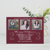 Kastanienbraune Abschluss-Mitteilung Einladung (Stehend Vorderseite)