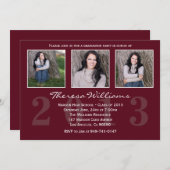 Kastanienbraune Abschluss-Mitteilung Einladung (Vorne/Hinten)